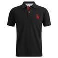 thumbnail image 1 of Mens Tshirts Short Sleeve Button Up Collared Summer Golf Sports Dressy Polo Shirts Moisture Wicking Casual Breathable Deer Printed Shirts for Men Black L, 1 of 4