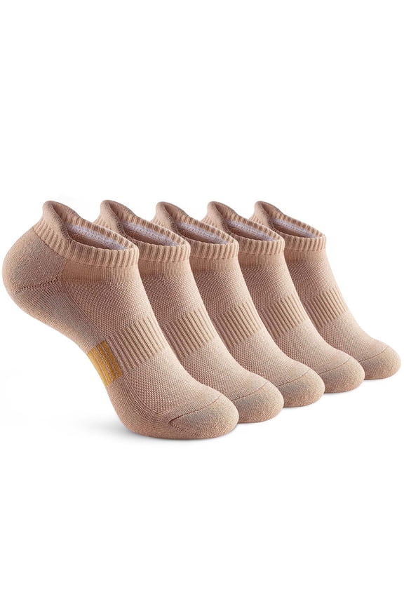 Mens Tube Socks Unisex Athletic Ankle Socks, Sweat-Absorbing Breathable Sport Socks for Gym Causal Khaki M