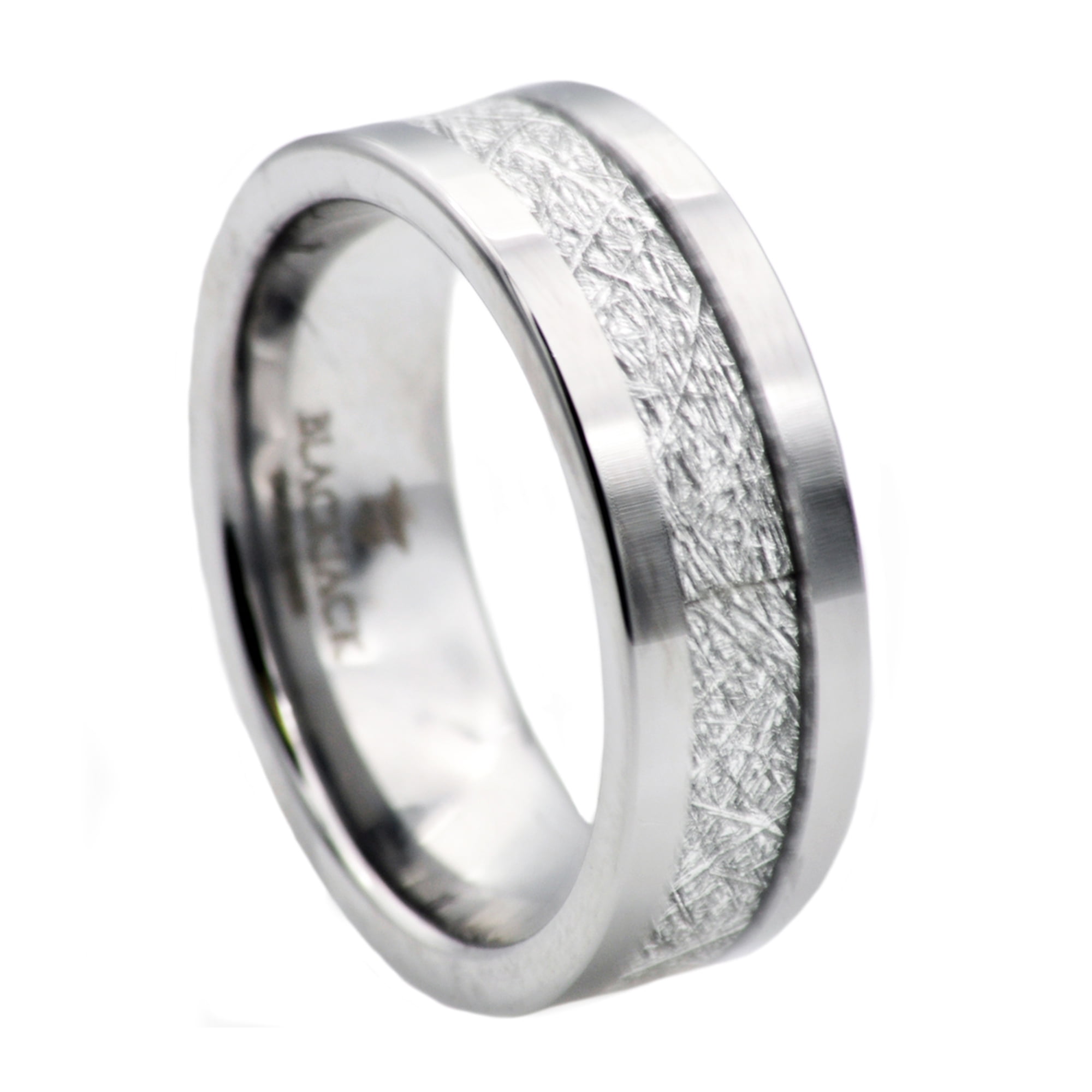Mens Tungsten Band Ring In Stainless Steel.