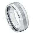 thumbnail image 1 of Mens Tungsten Wedding Band - 8mm Polished and Brushed Center Comfort Fit Dome Tungsten Carbide Ring - Men's Anniversary Ring TN022s14, 1 of 2