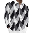 thumbnail image 1 of Mens Turndown Half Zipper Colorful Digital Print Long Sleeve Blouse, 1 of 1