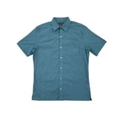 Mens Turquoise Storm Classic Fit Air Short Sleeve Button-Down Shirt S 14-14.5