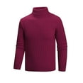 thumbnail image 1 of Mens Turtle Neck Sweatshirt Knitted Sweatshirts Half Neck Cable Knit Sweatshirts Slim Fall Winter Warm Sweater Casual Smart Work Sweatshirt Long Sleeve Plain Pullover Tops, 1 of 5