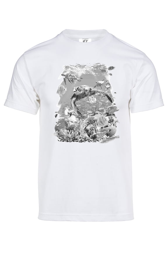 Mens Turtle Solar Magic Color Changing Short-Sleeve T-Shirt - White - 2X-Large