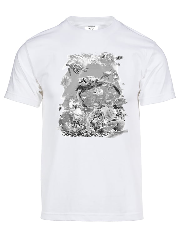 Mens Turtle Solar Magic Color Changing Short-Sleeve T-Shirt - White - Small