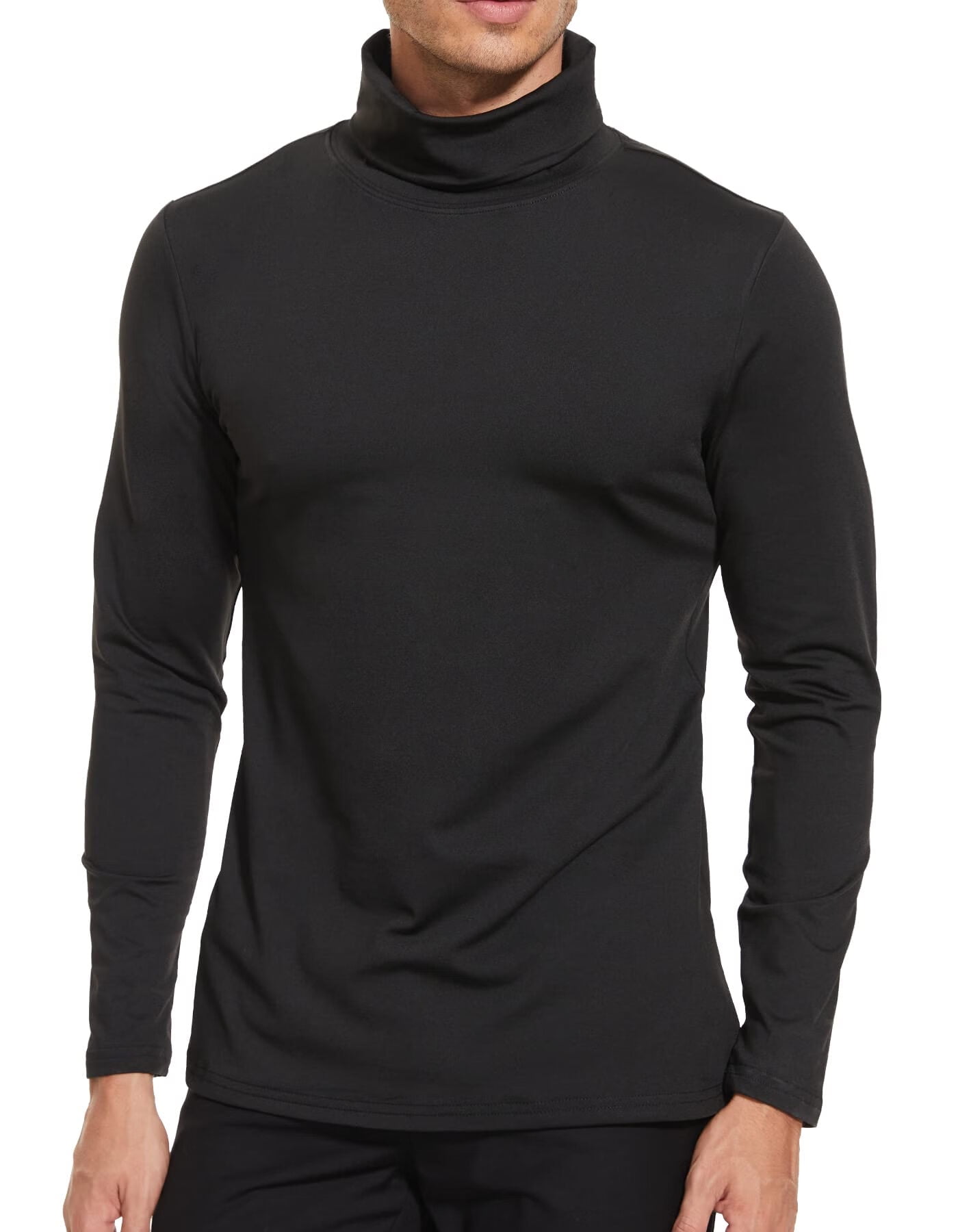 Mens Turtleneck Long Sleeve Shirts,Slim Fit Thermal Turtleneck for Men