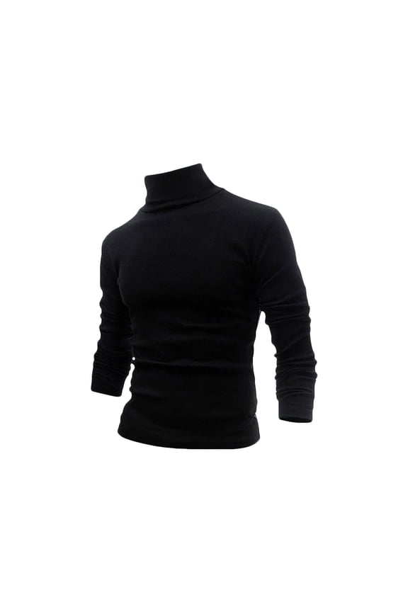 Mens Turtleneck Shirts Slim Fit Casual Basic Cotton Long Sleeve Pullover Sweater Lightweight Solid Basic Gym Athletic Sweatshirts