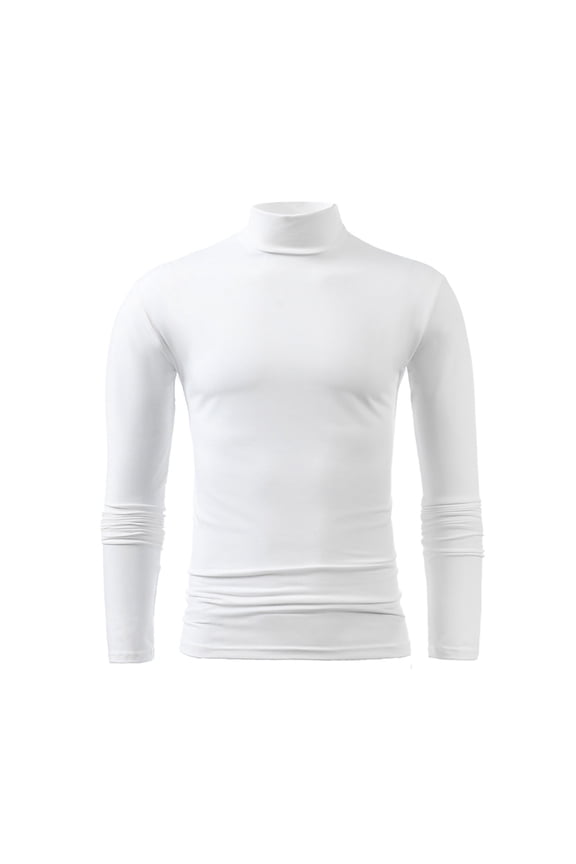 Mens Turtleneck Slim Fit Long Sleeve Pullover Casual Sports Base Layer Shirt Top