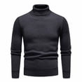 thumbnail image 1 of Mens Turtleneck Sweater Casual Classic Fit Long Sleeve Knit Pullovers Fall Winter Warm Basic Tops Athletic Work Outfit (4XL, Dark Gray), 1 of 6
