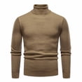 thumbnail image 1 of Mens Turtleneck Sweater Casual Classic Fit Long Sleeve Knit Pullovers Fall Winter Warm Basic Tops Athletic Work Outfit (L, Coffee), 1 of 6