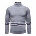 thumbnail image 1 of Mens Turtleneck Sweater Casual Classic Fit Long Sleeve Knit Pullovers Fall Winter Warm Basic Tops Athletic Work Outfit (XL, Silver), 1 of 6