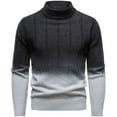thumbnail image 1 of Mens Turtleneck Sweater Long Sleeve Knit Pullover Knit Casual Sweatshirts Gradient Color Slim Fit Basic Tops Outfit (3XL, Dark Gray), 1 of 5