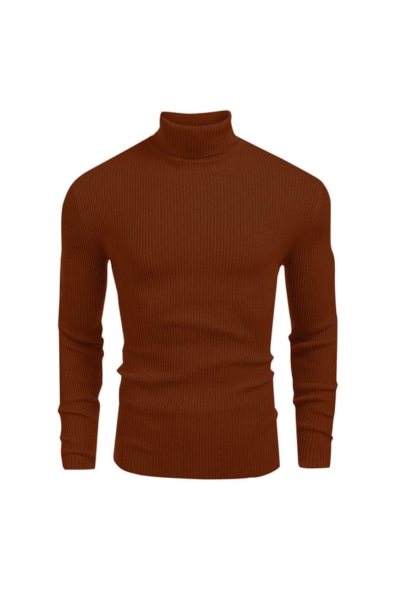 Mens Turtleneck Sweaters Fall Stretchy Cable Knit Top Mock Neck Thicken Comfy Winter Tops