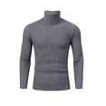 thumbnail image 1 of Mens Turtleneck Sweaters Long Sleeve Slim Fit Ribbed Knit Thermal Pullover Sweater, 1 of 9