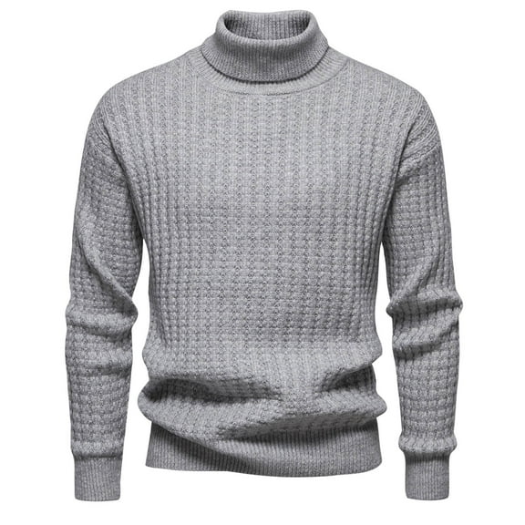 Mens Turtleneck Sweaters Trendy Slim Fit Pullover Long Sleeve Knitted Sweater Casual Solid Comfort Basic Stretchy Shirts