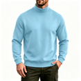 thumbnail image 1 of Mens Turtleneck Sweatshirt Casual Regular Fit Long Sleeve Warm Fall Winter Pullover Tops Light Blue S, 1 of 9