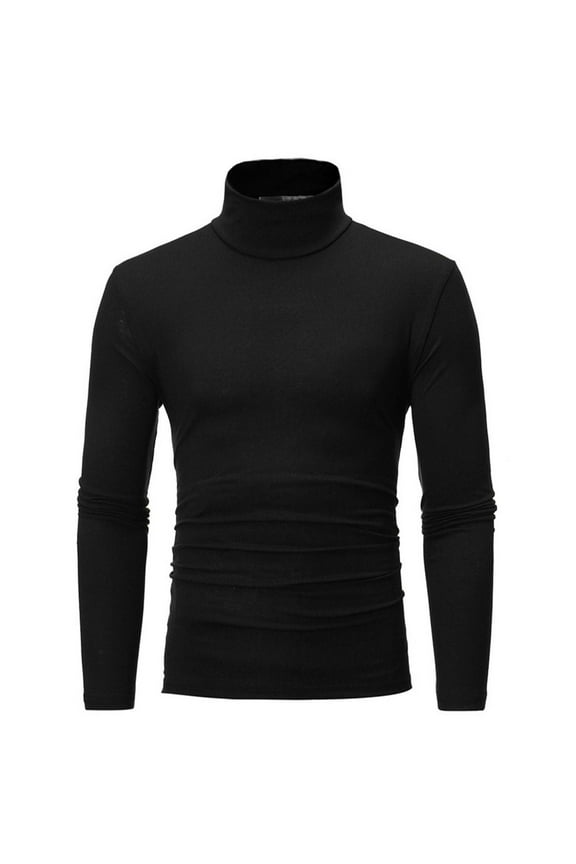 Mens Turtleneck T Shirts Slim Fit Thermal Undershirt Pullover Athletic Base Layer Top, Winter Gear Running T-Shirts