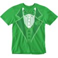 thumbnail image 1 of Mens Tuxedo Funny Party Shirt St Patricks Day Tee Green, S, 1 of 1