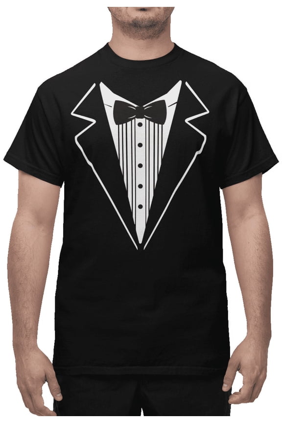 Mens Tuxedo Printed Short Sleeve T-Shirt Funny Designs S-2XL
