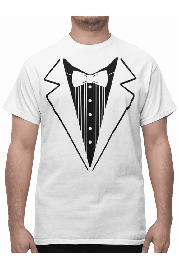 Mens Tuxedo Printed Short Sleeve T-Shirt Funny Designs S-2XL