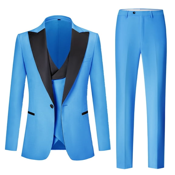 Mens Tuxedo Suits Slim Fit 3 Piece Classic Blazer Jacket for Prom Wedding Party Business Suit Vest Pants Set