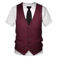 thumbnail image 1 of Mens Tuxedo T Shirt Tie Tux Graphic Tee Shirt Short Sleeve Crew Neck Tops Casual Red XXXXL, 1 of 2