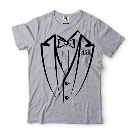 Mens Tuxedo T-shirt Tuxedo Costume For Men Halloween Costumes Tuxedo Funny Men T-Shirt (Small Grey)