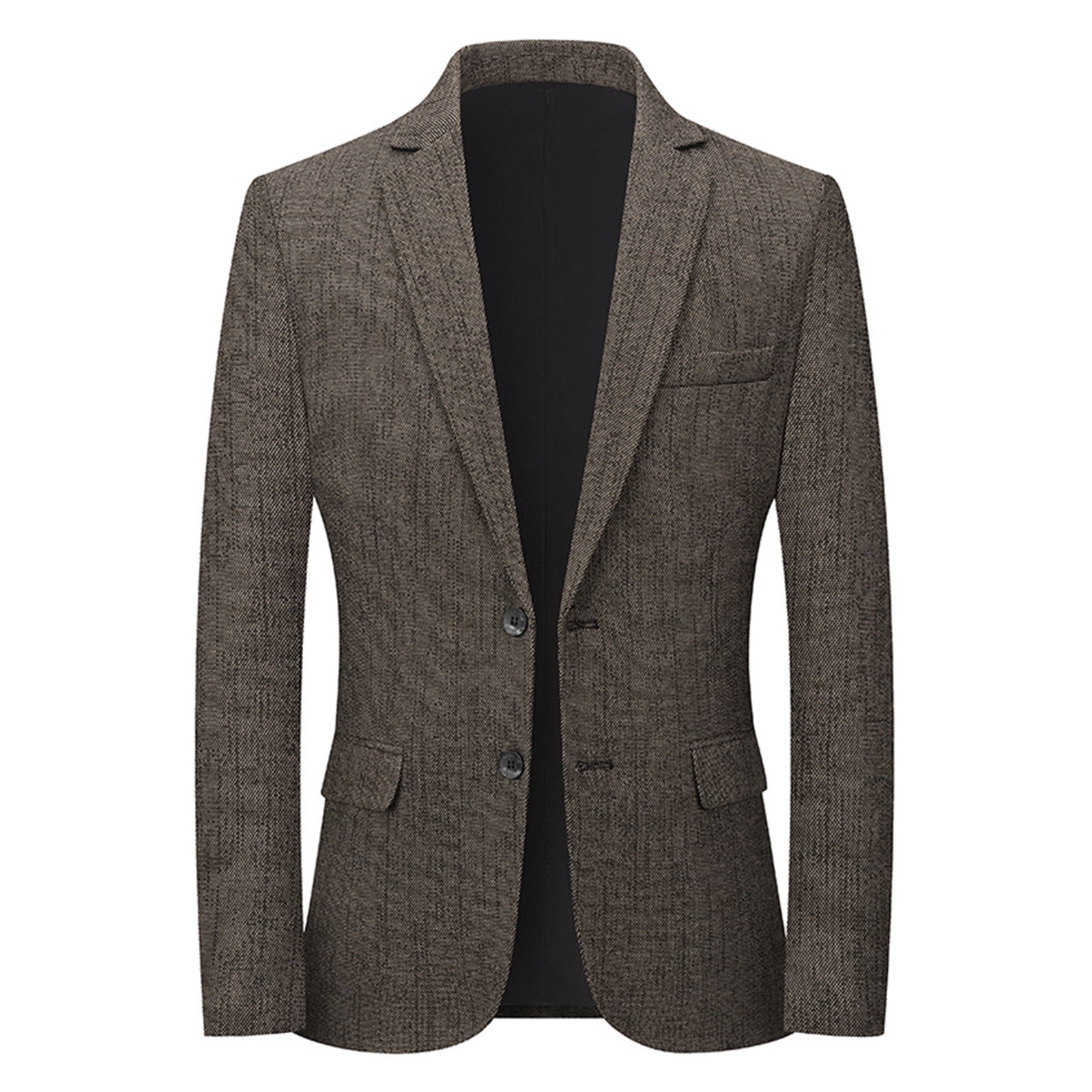 Mens Tweed Blazer Jacket 2 Button Lightweight Casual Slim Fit Wool ...