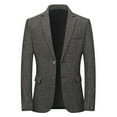 thumbnail image 1 of Mens Tweed Blazer Jacket 2 Button Lightweight Casual Slim Fit Wool Blend Sport Coat Wedding Groomsmen Prom Jackets, 1 of 8