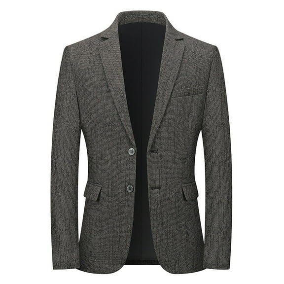 Mens Tweed Blazer Jacket 2 Button Lightweight Casual Slim Fit Wool Blend Sport Coat Wedding Groomsmen Prom Jackets