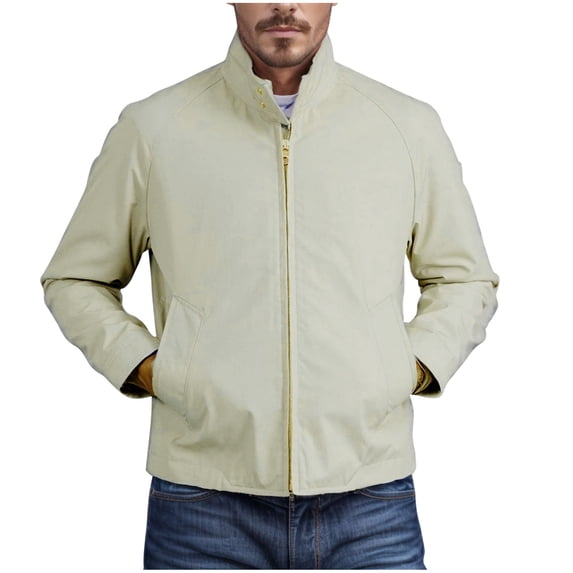 Mens Twill Bomber Jackets Full Zip Casual Softshell Varsity Jacket Windbreaker Lightweight Vintage Cool Stretch Zip Up Scrub Jacket Spring Fall Coat with Pockets Beige