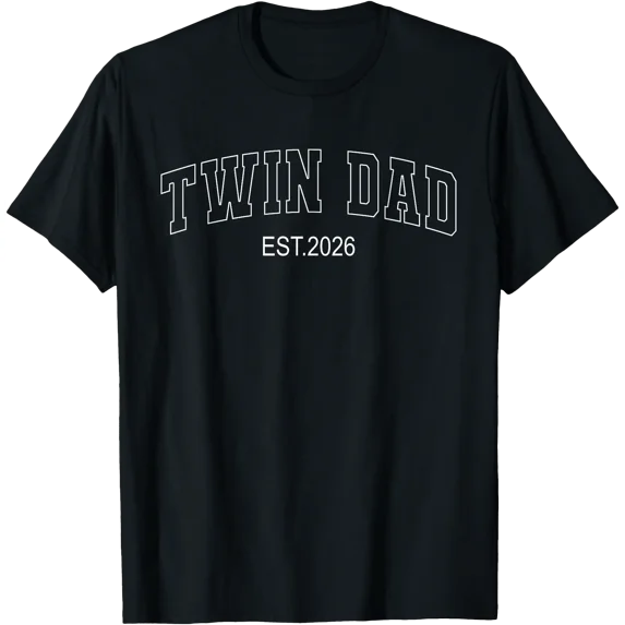 Mens Twin Dad Est. 2026 Soon to Be Daddy Father's Day T-Shirt