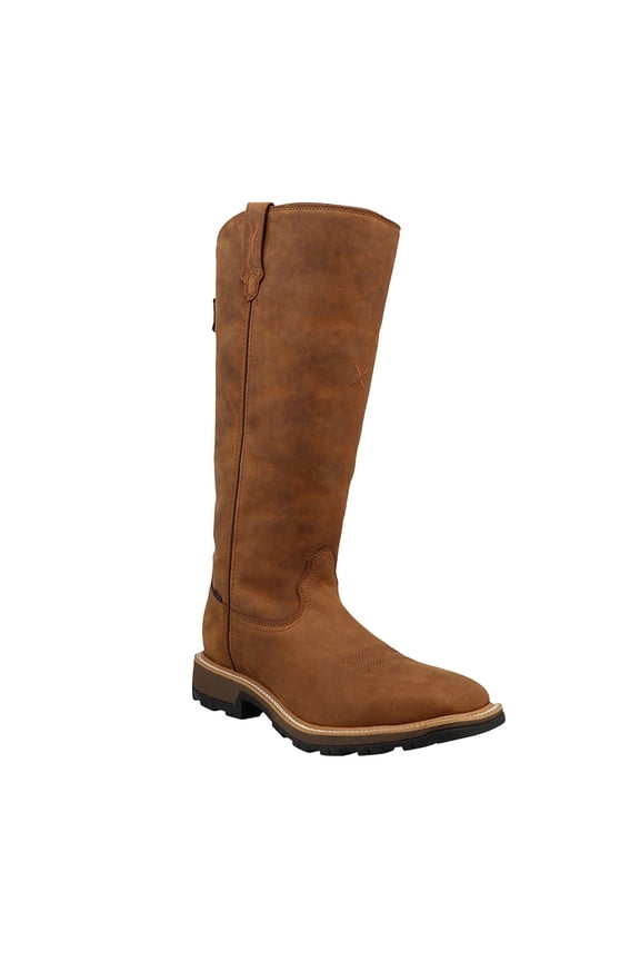 Mens Twisted X 16" Ultralight X Brown Square Toe Snake Boot