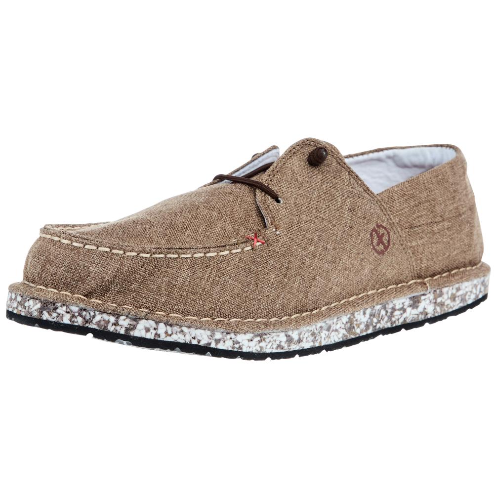 Mens Twisted X Circular Project Brown Linen Boat Shoe
