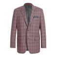 thumbnail image 1 of Mens Two Button Classic Fit Sport Coat Blazer in Burgundy Red Windowpane Plaid, 1 of 1