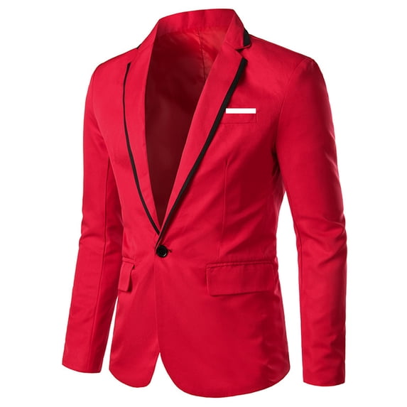 Mens Two Button Lapel Blazer Jacket Lightweight Slim Suit Blazer Jacket Casual Suit Jacket