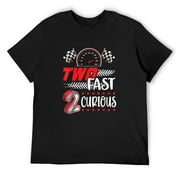 Mens Two Fast 2 Curious Racing 2Nd Birthday Two Fast Birthday T-Shirt Black Small