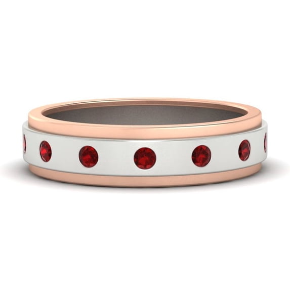 Mens Two Tone Bezel Diamond Wedding Band - Fascinating Diamonds