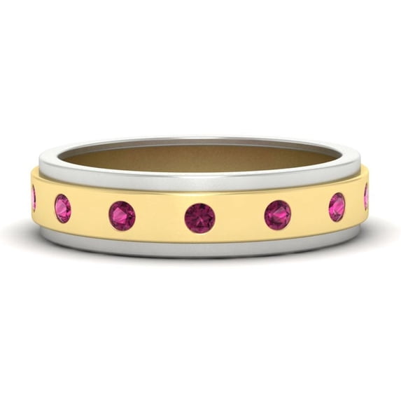 Mens Two Tone Bezel Diamond Wedding Band - Fascinating Diamonds