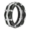 thumbnail image 1 of Mens Two-Tone Stainless Steel Black IP Layered Band - Mens Ring, 1 of 4