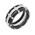thumbnail image 1 of Mens Two-Tone Stainless Steel Black IP Layered Band - Mens Ring, 1 of 5