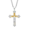 thumbnail image 1 of Mens Two-Tone Stainless Steel Crucifix Pendant Necklace, 1 of 5