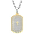 thumbnail image 1 of Mens Two-Tone Stainless Steel The Lord's Prayer Dog Tag Pendant Necklace, 1 of 6