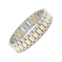 Mens Two-Tone Stainless Steel Watch Link Bracelet