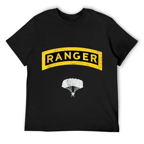 Mens U.S Army Ranger Airborne Veteran Vintage, Veterans Day Gift T-Shirt Black S