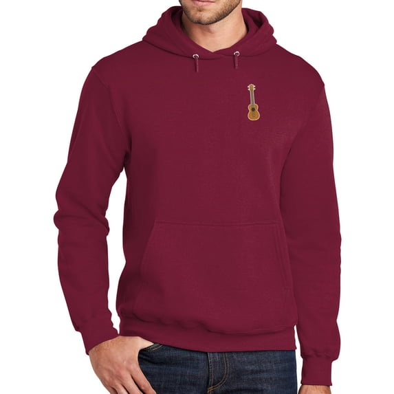 Mens UKULELE UKE Patch Hoodie Sweatshirt, 4XL Cardinal