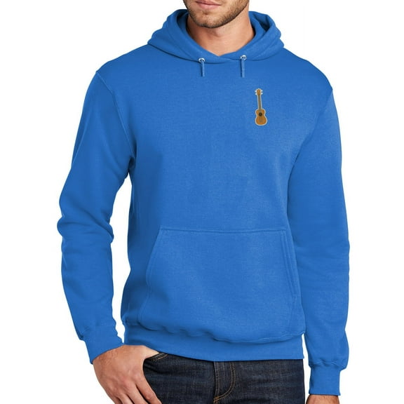 Mens UKULELE UKE Patch Hoodie Sweatshirt, Medium Royal Blue