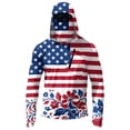 thumbnail image 1 of Mens UPF 50+ 250th Anniversary USA Flag Print Hoodie Long Sleeve UV Sun Protection Hiking Running Rash Guard Shirt, 1 of 4