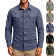 thumbnail image 1 of Mens UPF 50+ Long Sleeve Sun Protection Shirts Button Down Fashing Shirts Casual Quick Dry Outdoor Hiking Cargo Work Shirt with Hidden Zipper Pocket, 1 of 10