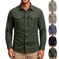 thumbnail image 1 of Mens UPF 50+ Long Sleeve Sun Protection Shirts Button Down Fashing Shirts Casual Quick Dry Outdoor Hiking Cargo Work Shirt with Hidden Zipper Pocket, 1 of 10